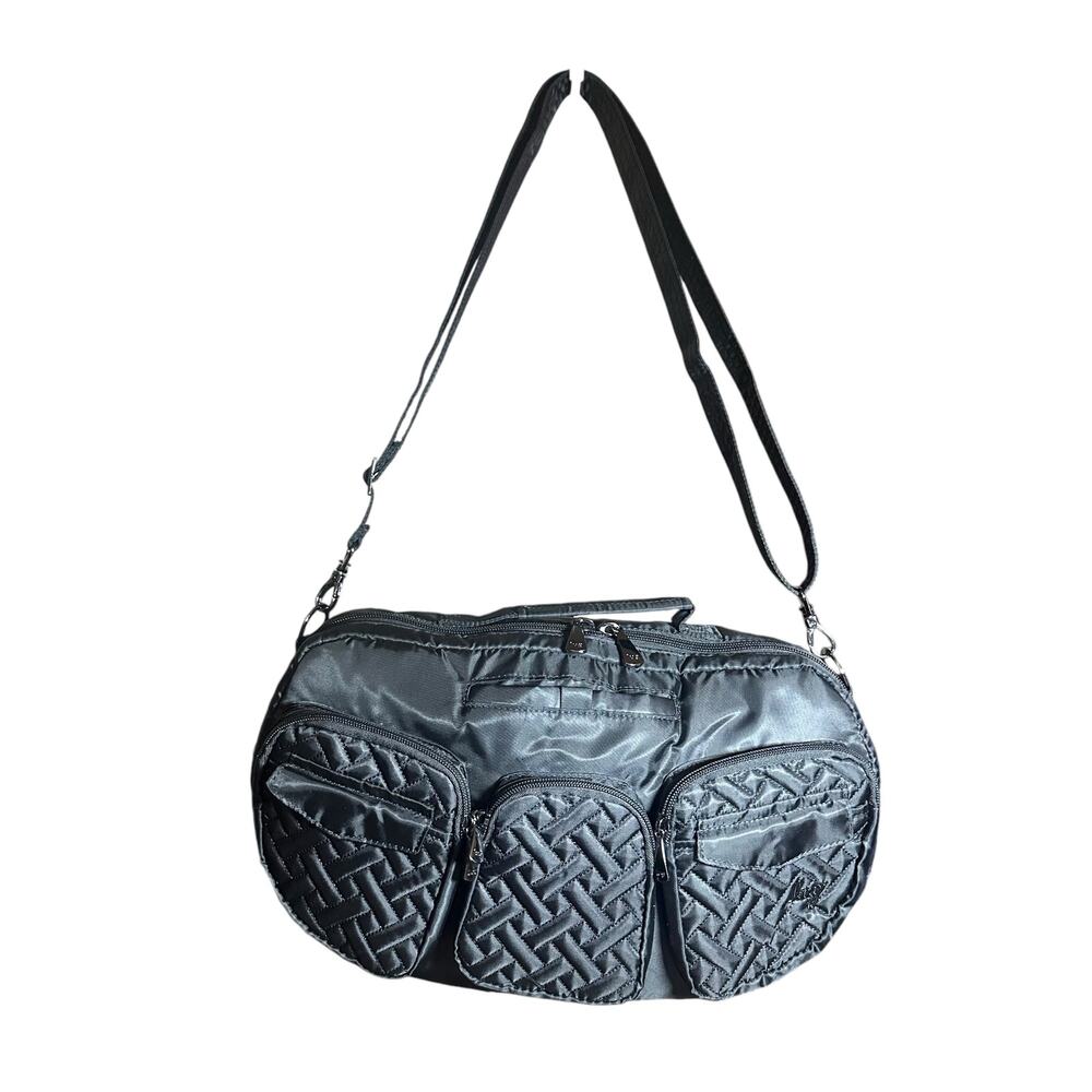 lug Black Quilted Nylon Multi-Pocket Crossbody RAILCAR